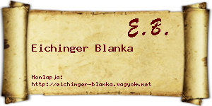 Eichinger Blanka névjegykártya
